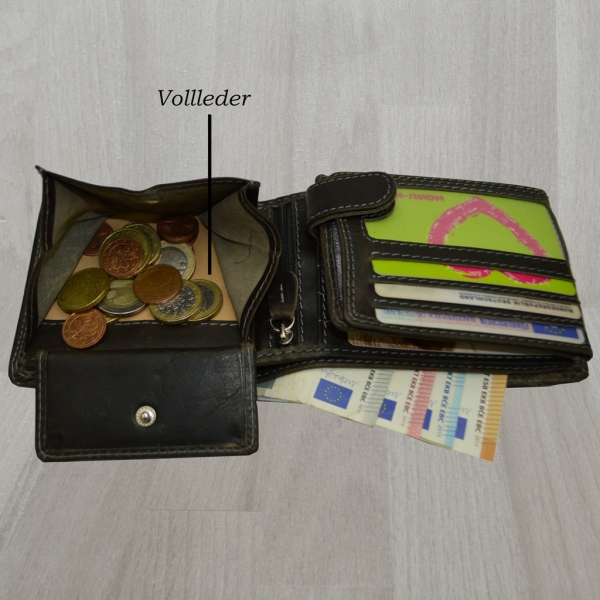 Herren Geldbörse Schwarz mit RFID Adler Motiv Voll Leder Doppelnaht Stabil robust modern